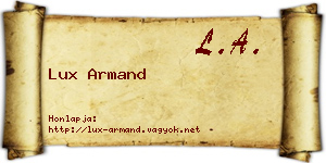 Lux Armand névjegykártya